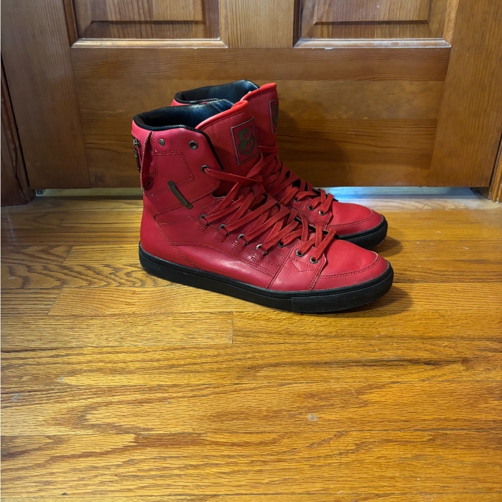 Men's Red High-Top Sneakers
